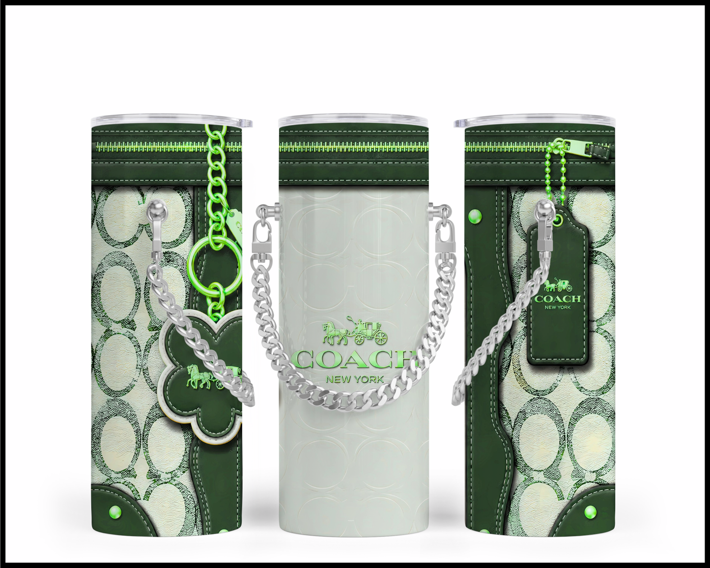 Designer Handbag Inspired Chain Tumbler (318)