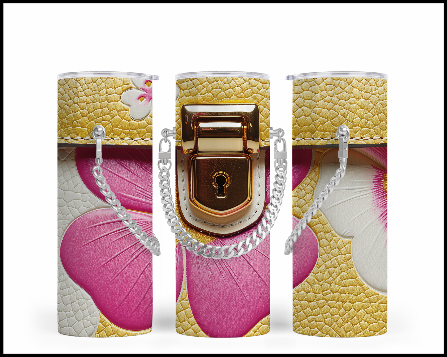 Designer Handbag Inspired Chain Tumbler (029)