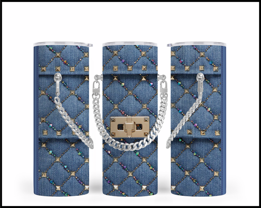 Designer Handbag Inspired Chain Tumbler (009)