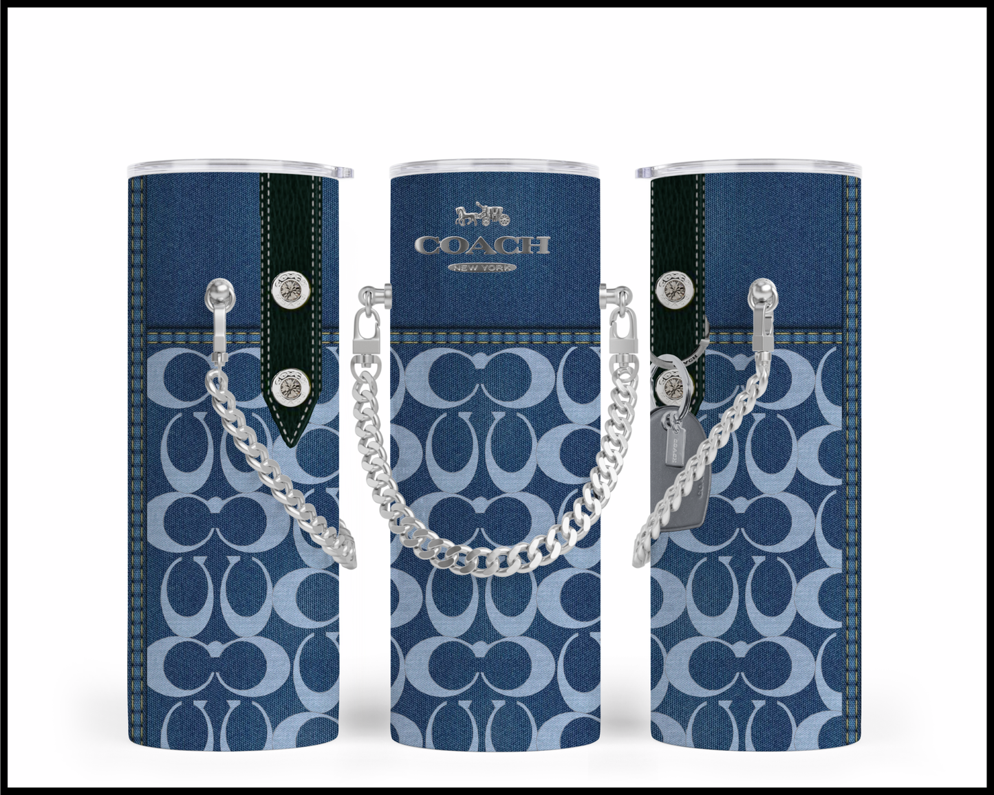 Designer Handbag Inspired Chain Tumbler (047)