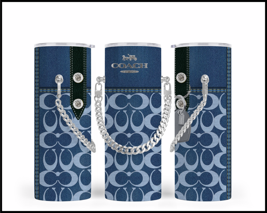 Designer Handbag Inspired Chain Tumbler (047)