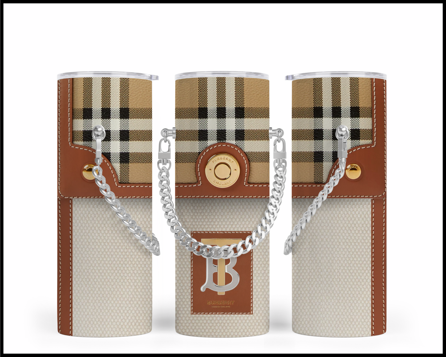 Designer Handbag Inspired Chain Tumbler (004)