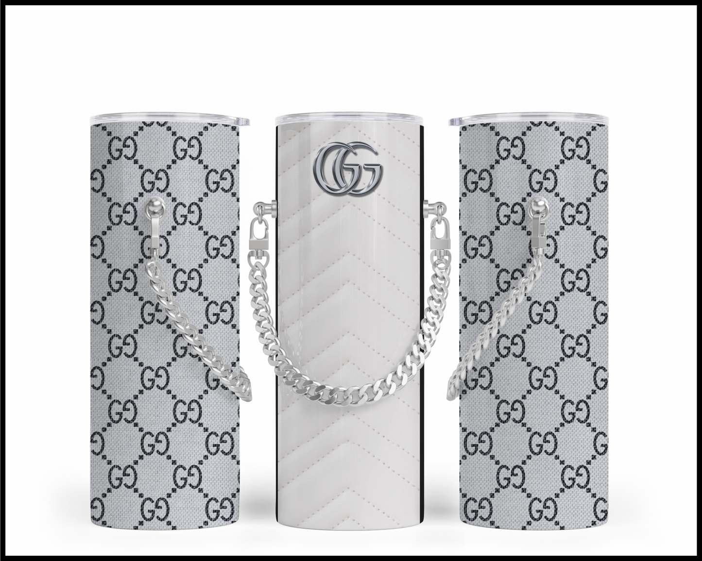 Designer Handbag Inspired Chain Tumbler (001)