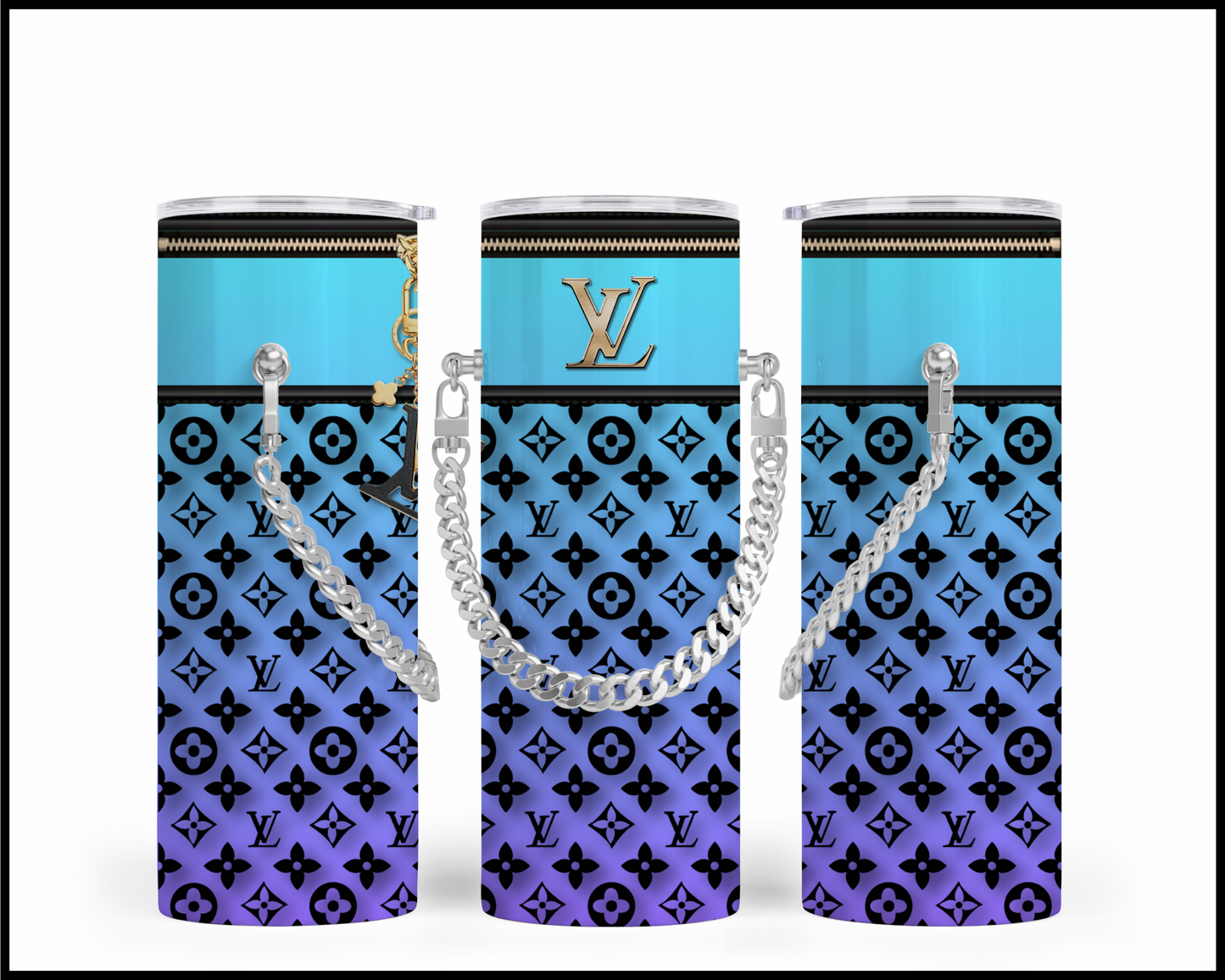 Designer Handbag Inspired Chain Tumbler (044)