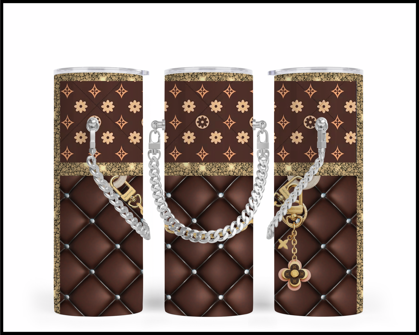 Designer Handbag Inspired Chain Tumbler (031)