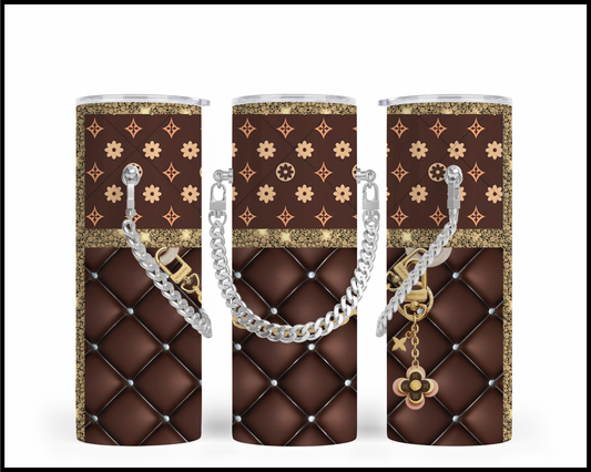Designer Handbag Inspired Chain Tumbler (031)