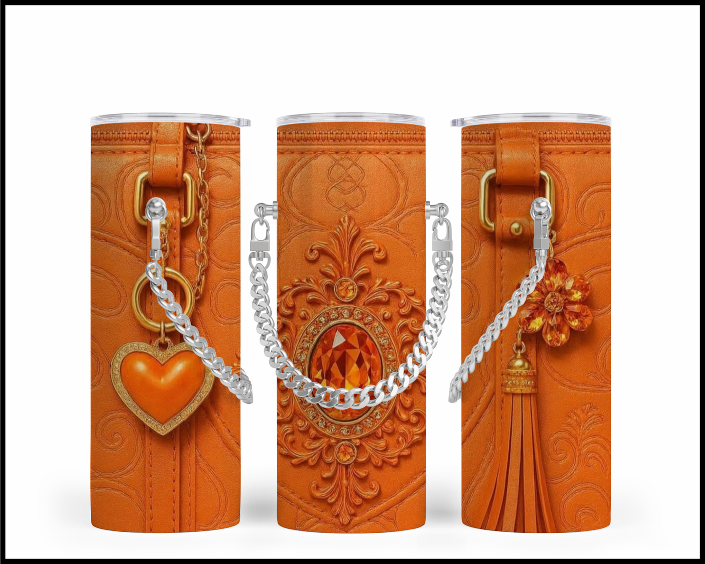 Designer Handbag Inspired Chain Tumbler (017)