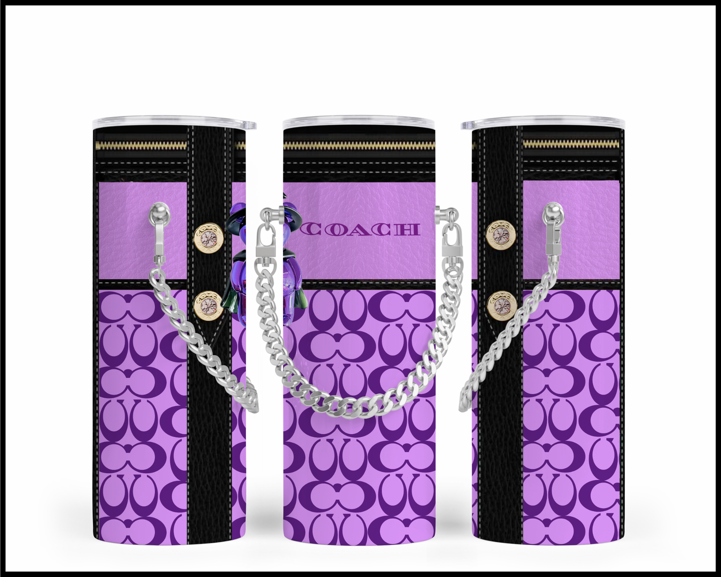 Designer Handbag Inspired Chain Tumbler (084)