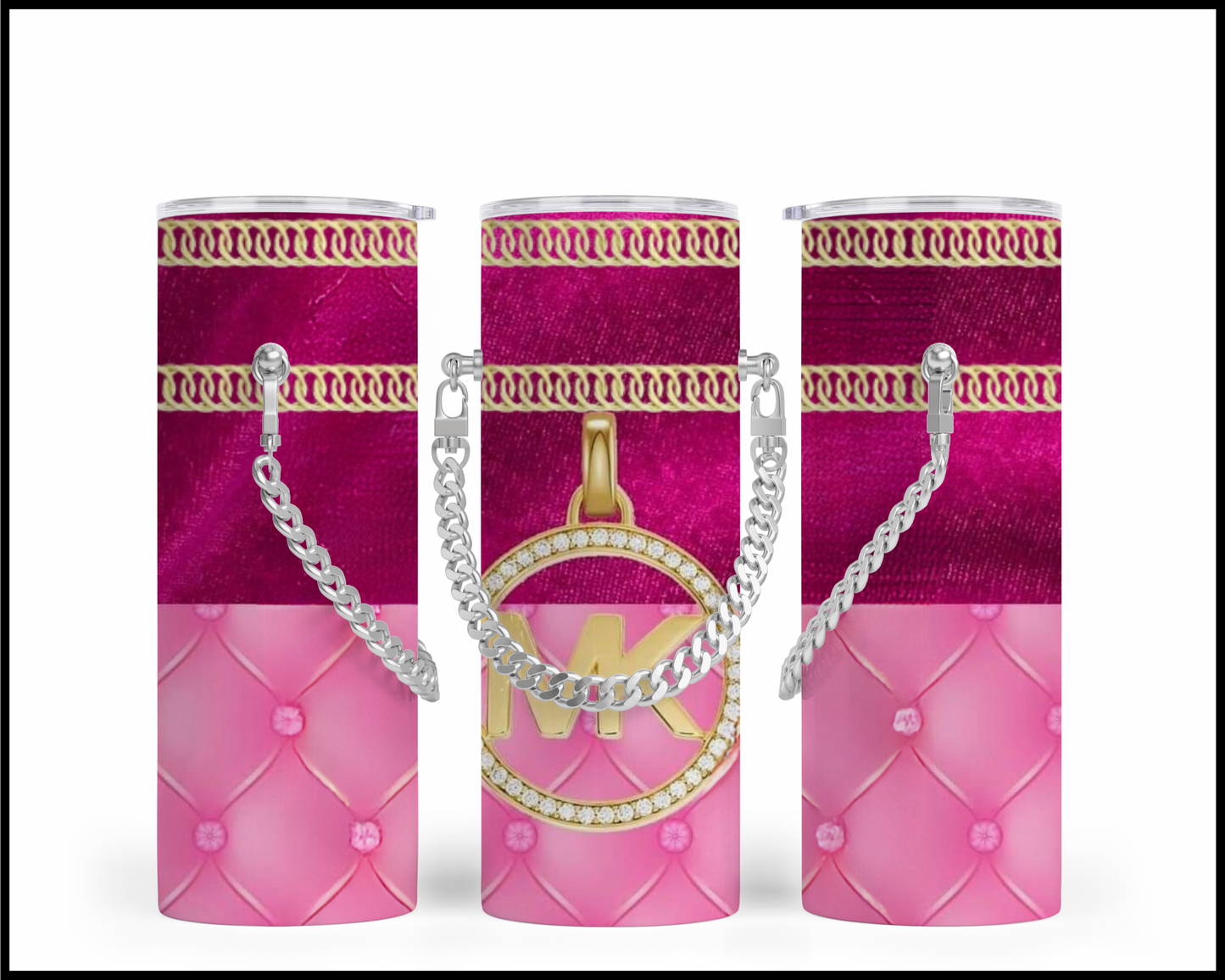 Designer Handbag Inspired Chain Tumbler (019)