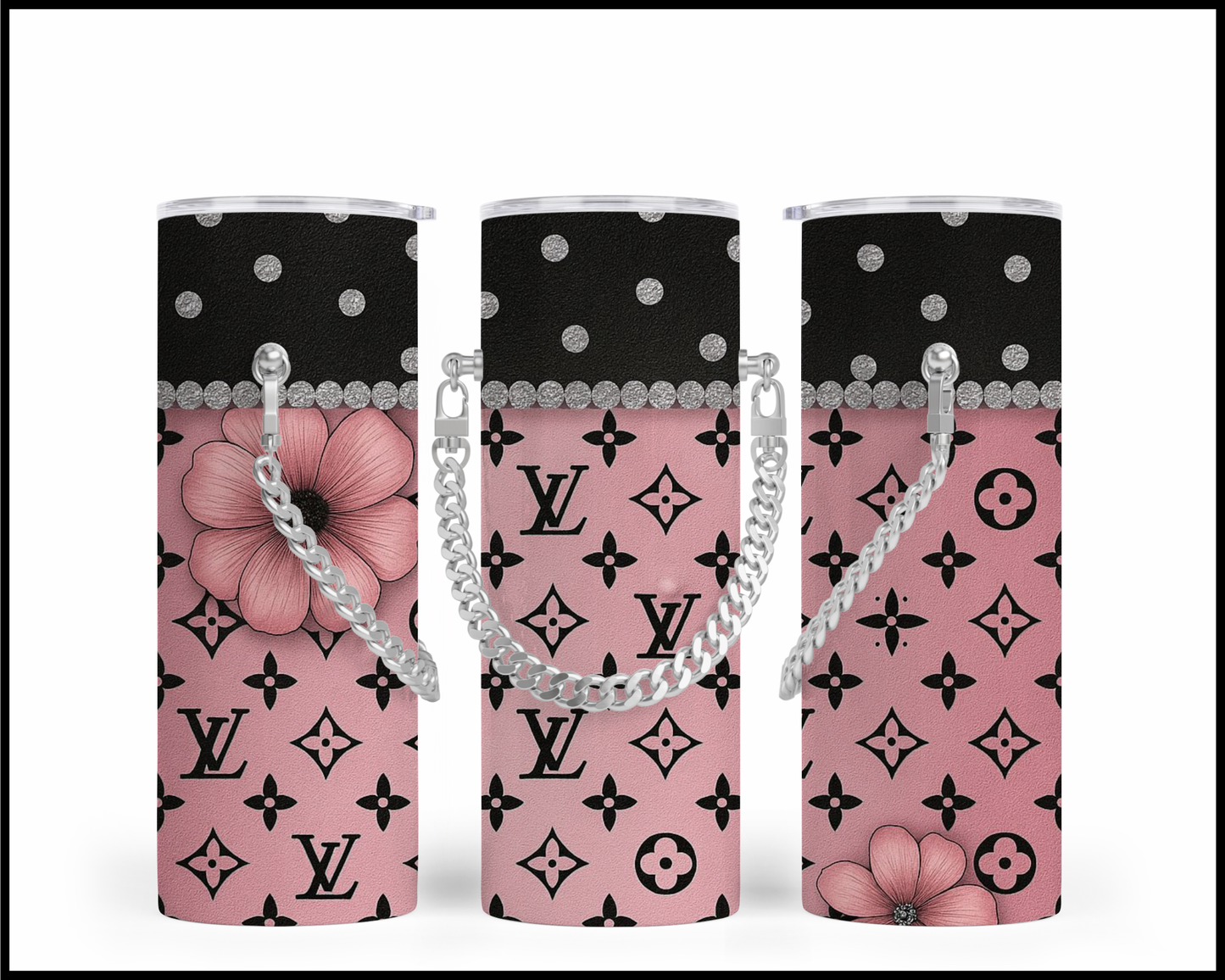 Designer Handbag Inspired Chain Tumbler (066)