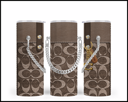 Designer Handbag Inspired Chain Tumbler (016)