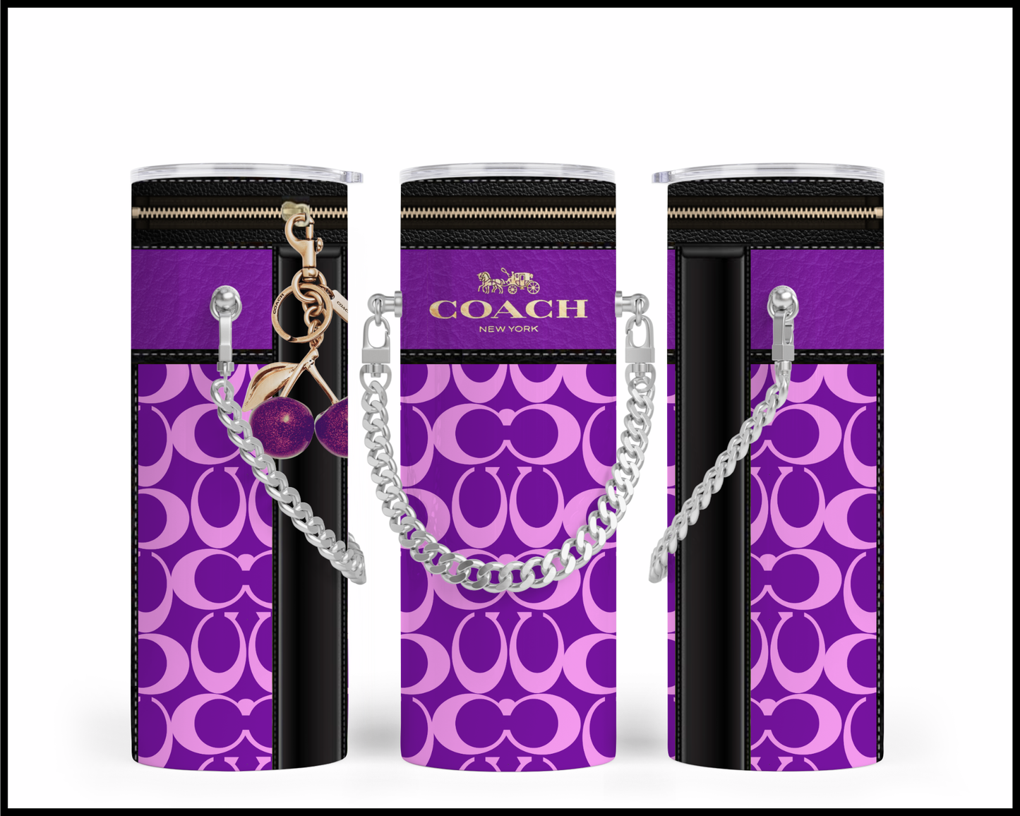 Designer Handbag Inspired Chain Tumbler (064)