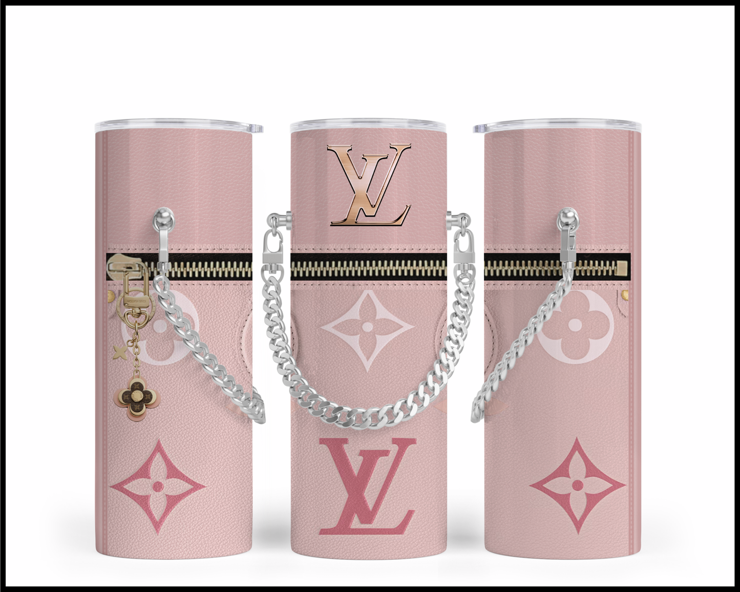 Designer Handbag Inspired Chain Tumbler (014)