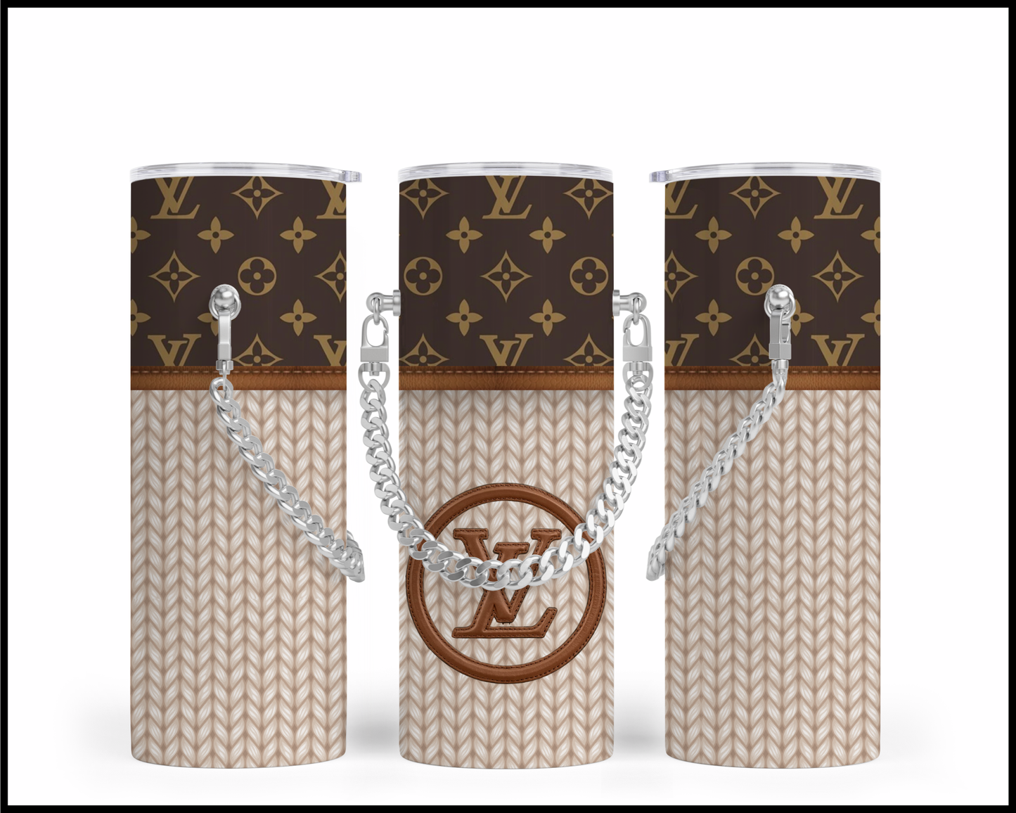 Designer Handbag Inspired Chain Tumbler (004)