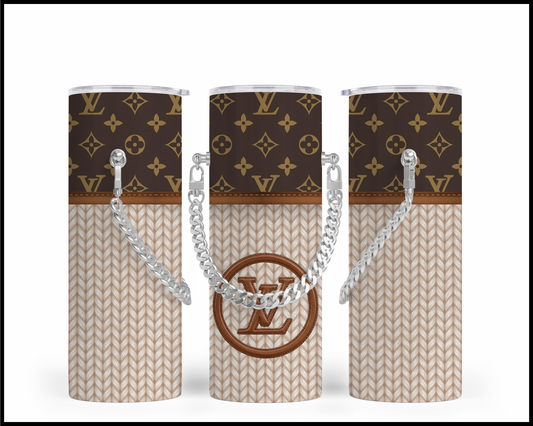 Designer Handbag Inspired Chain Tumbler (004)
