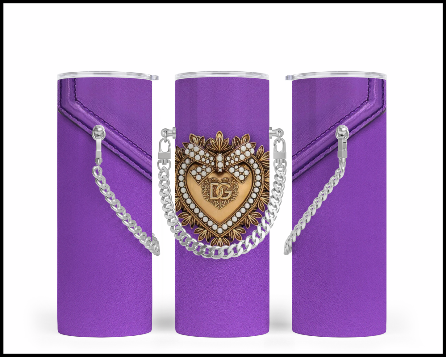 Designer Handbag Inspired Chain Tumbler (001)