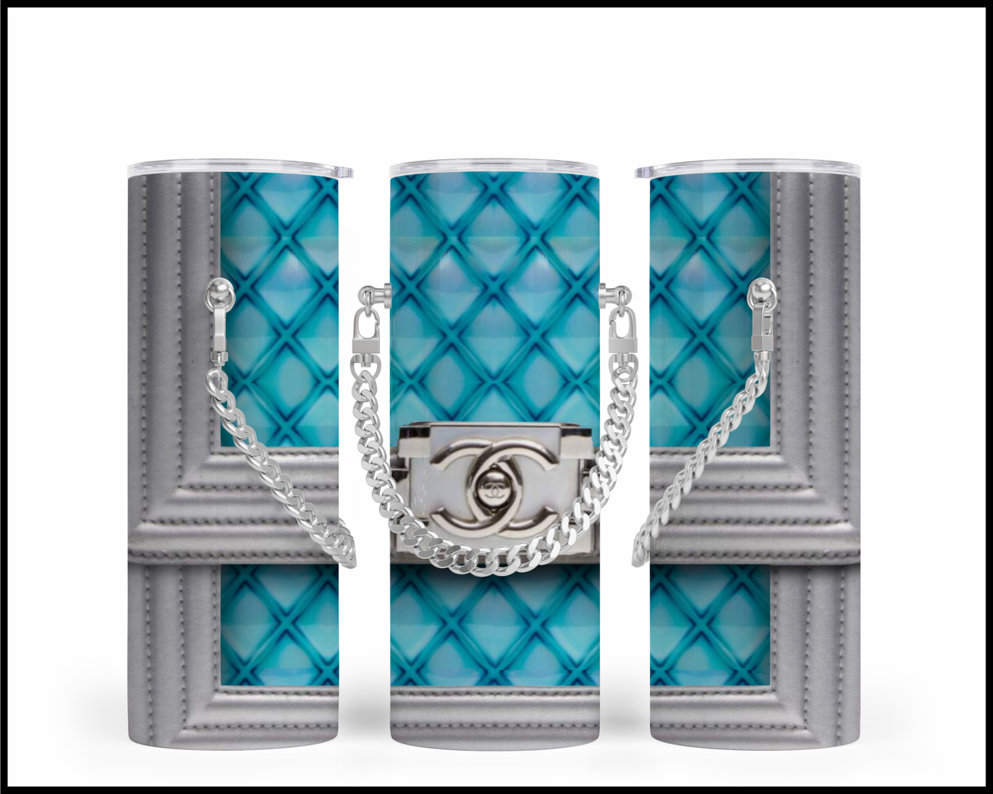 Designer Handbag Inspired Chain Tumbler (006)