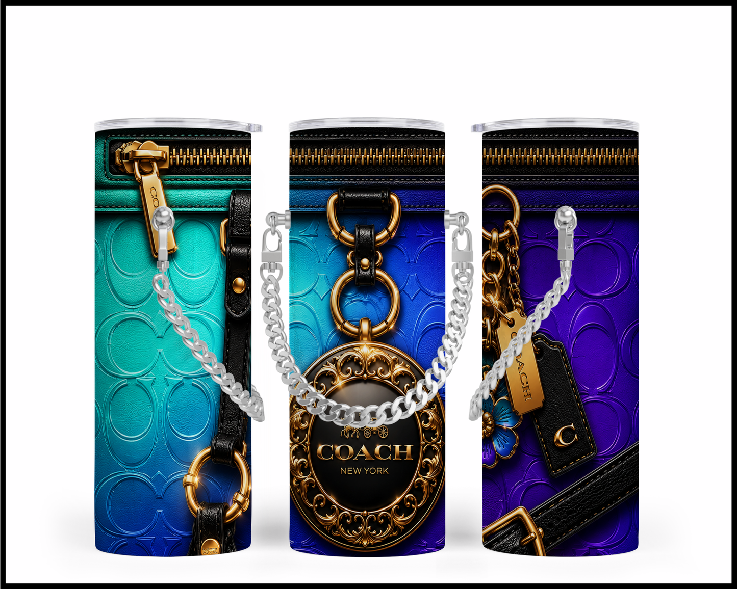 Designer Handbag Inspired Chain Tumbler (357)