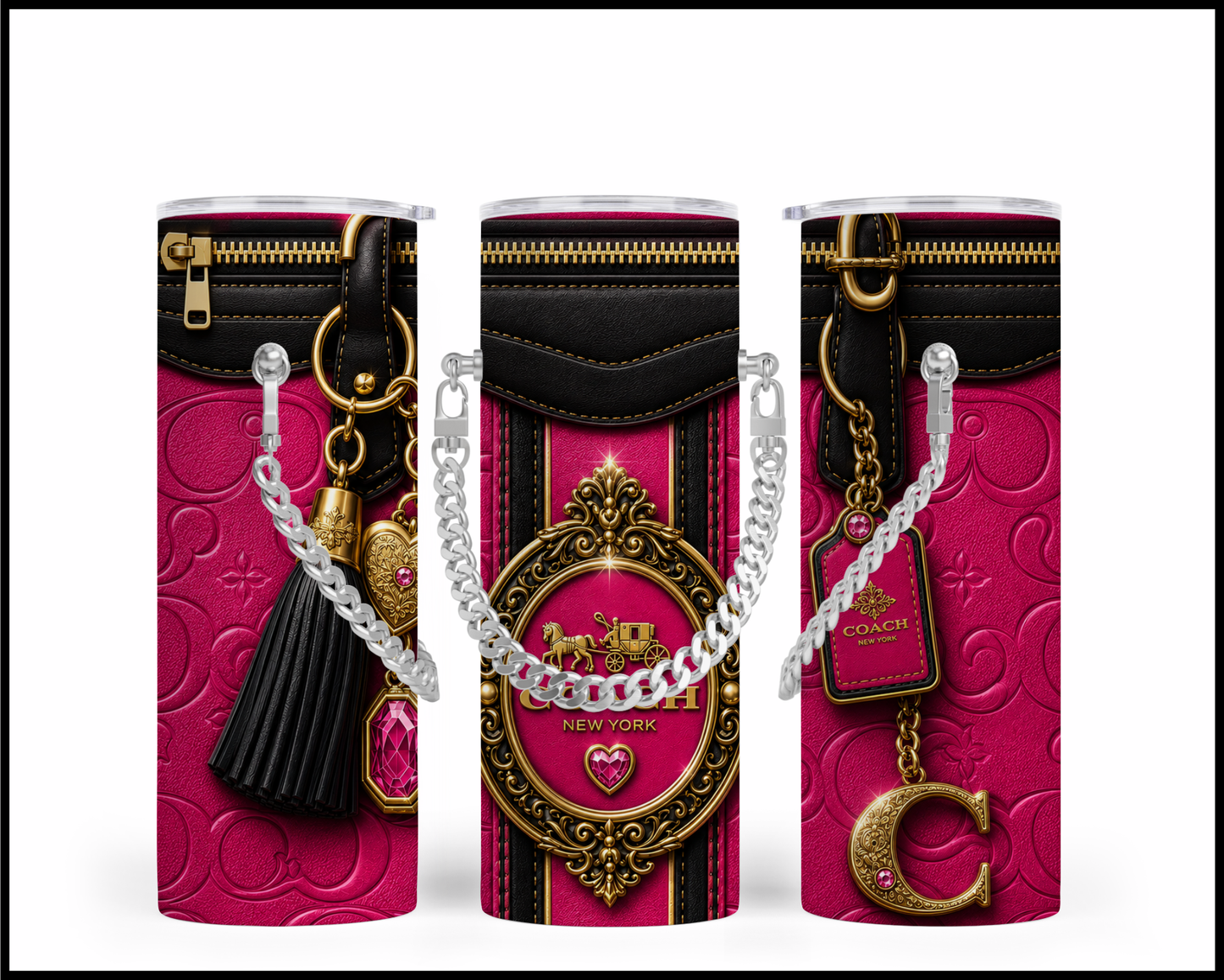 Designer Handbag Inspired Chain Tumbler (358)