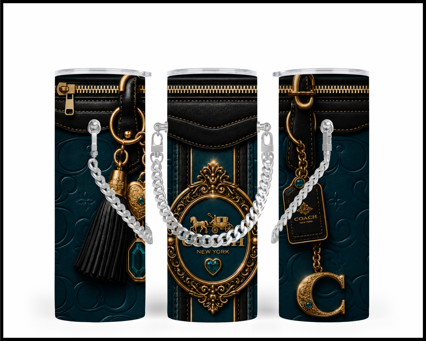 Designer Handbag Inspired Chain Tumbler (358)
