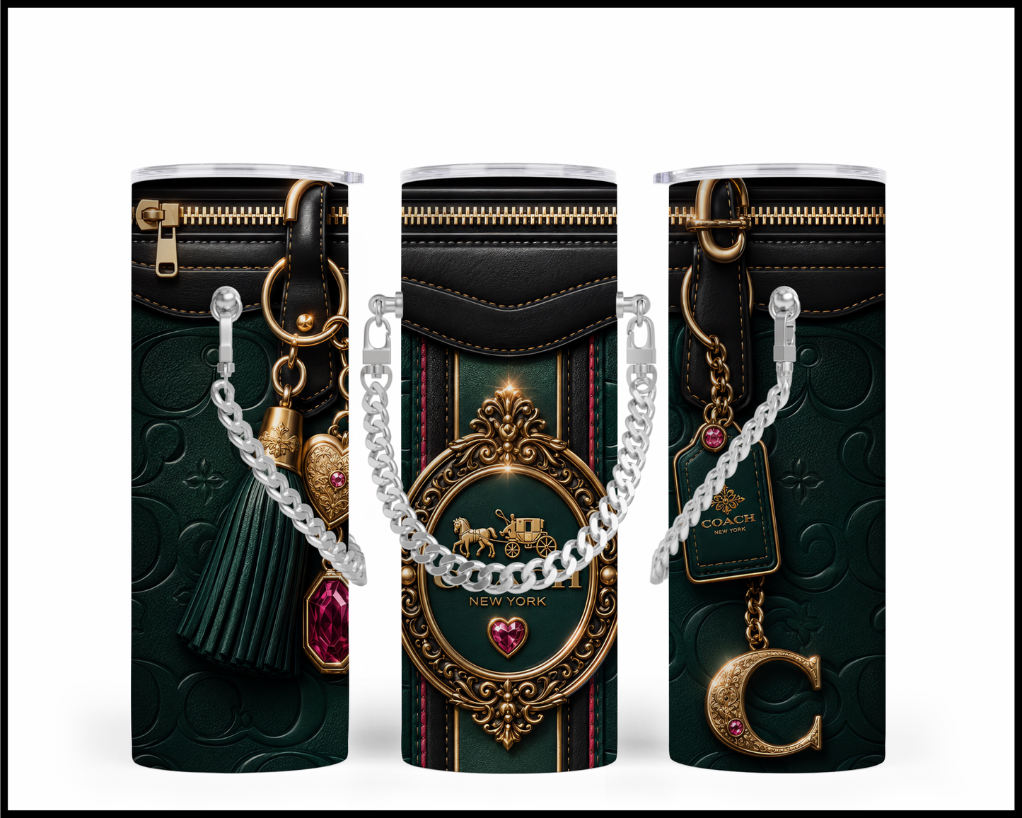 Designer Handbag Inspired Chain Tumbler (358)