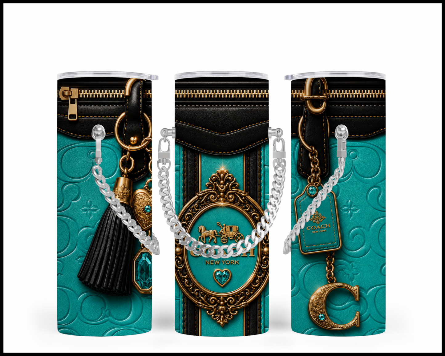Designer Handbag Inspired Chain Tumbler (358)