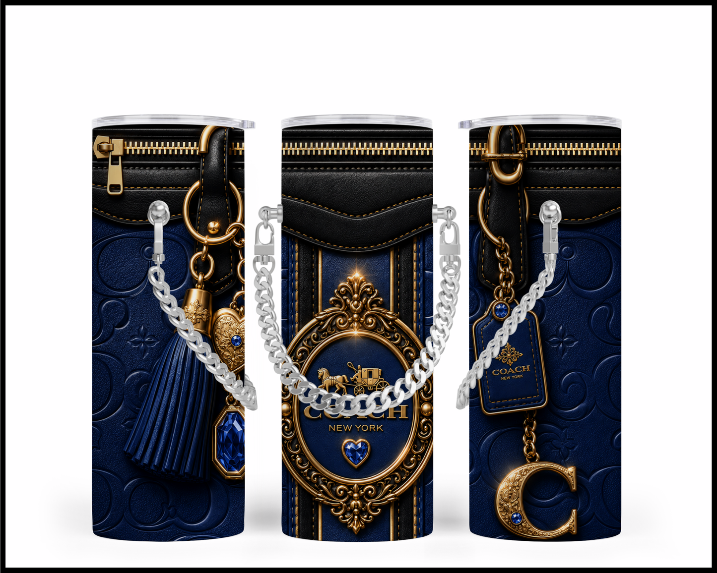 Designer Handbag Inspired Chain Tumbler (358)