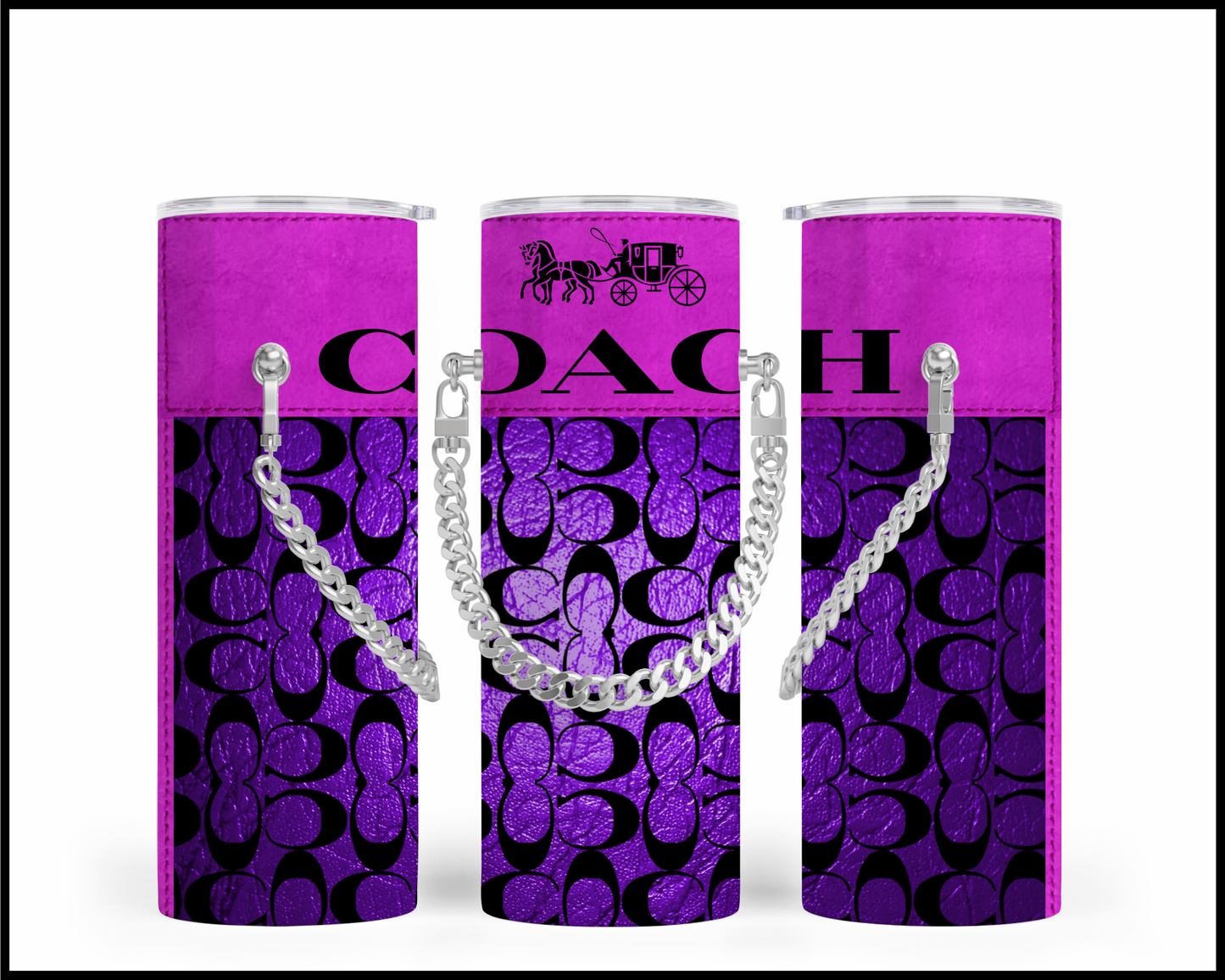 Designer Handbag Inspired Chain Tumbler (227)