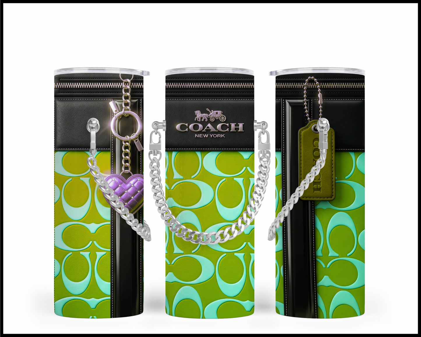 Designer Handbag Inspired Chain Tumbler (337)