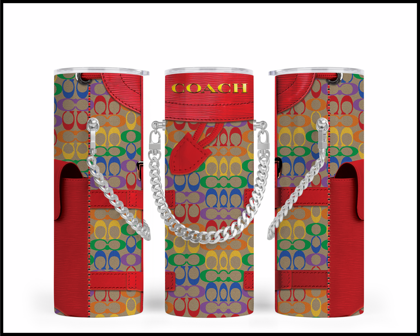 Designer Handbag Inspired Chain Tumbler (295)