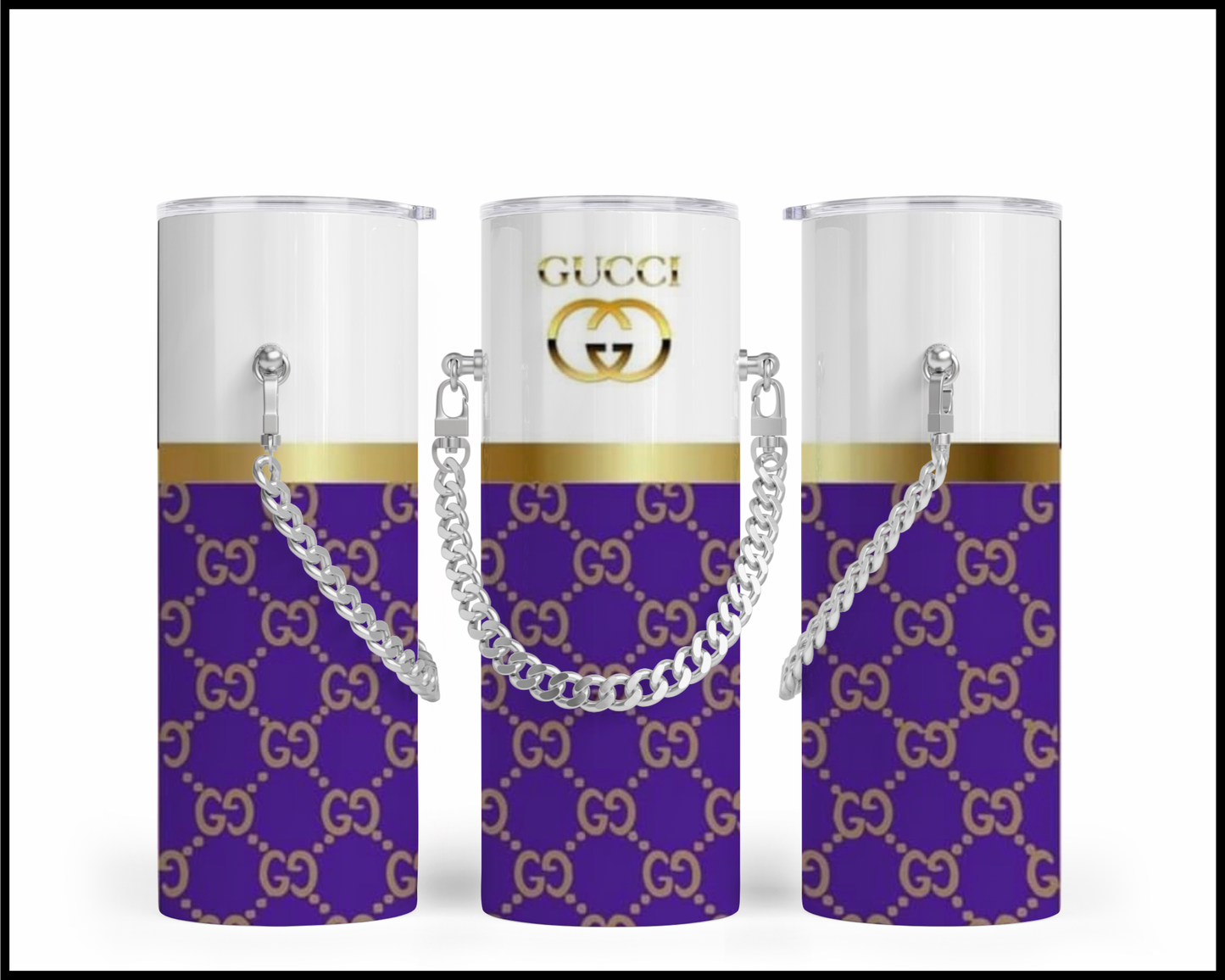 Designer Handbag Inspired Chain Tumbler (055)