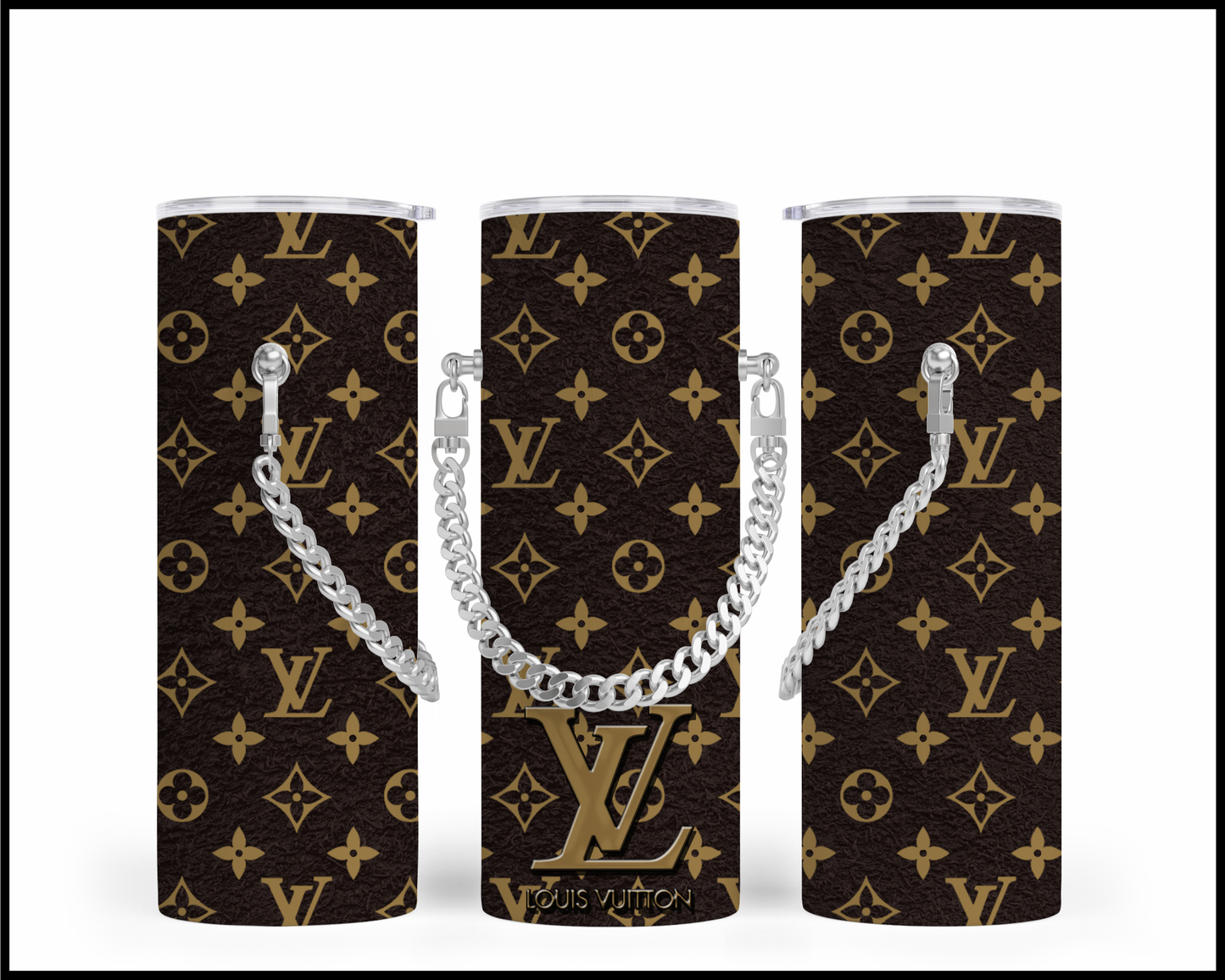 Designer Handbag Inspired Chain Tumbler (047)