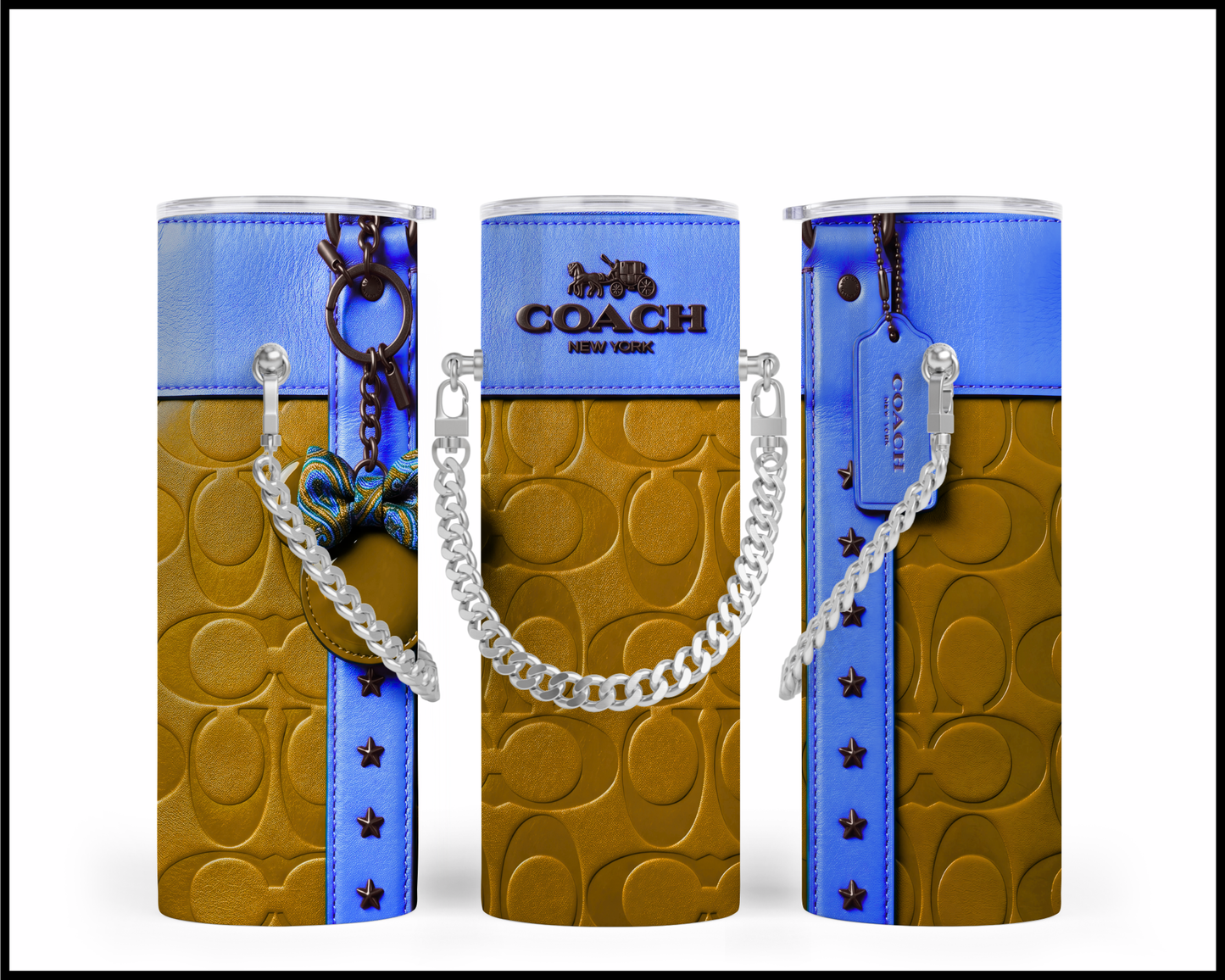 Designer Handbag Inspired Chain Tumbler (338)