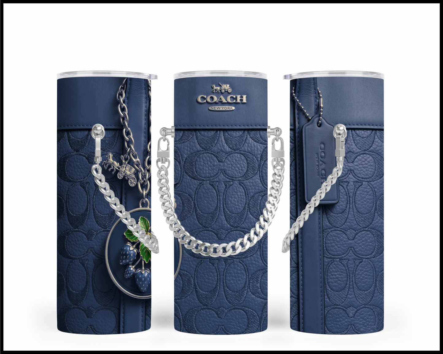 Designer Handbag Inspired Chain Tumbler (324)