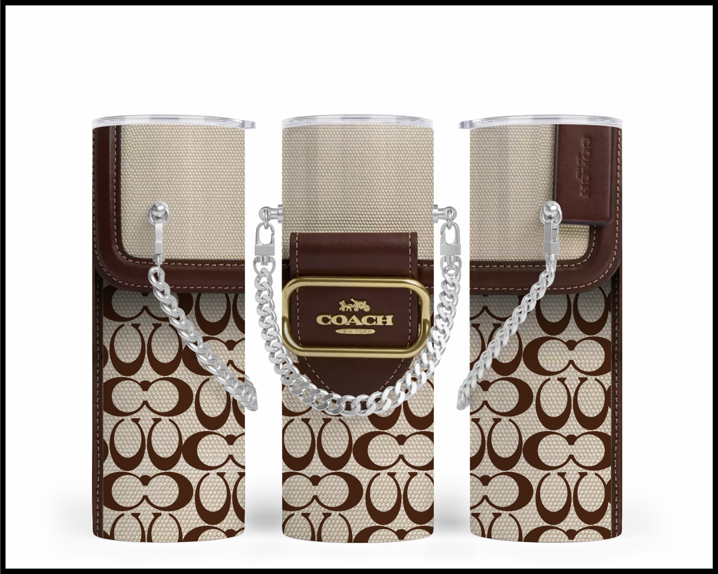 Designer Handbag Inspired Chain Tumbler (048)
