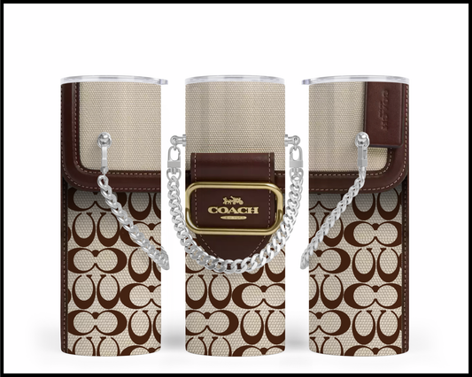 Designer Handbag Inspired Chain Tumbler (048)
