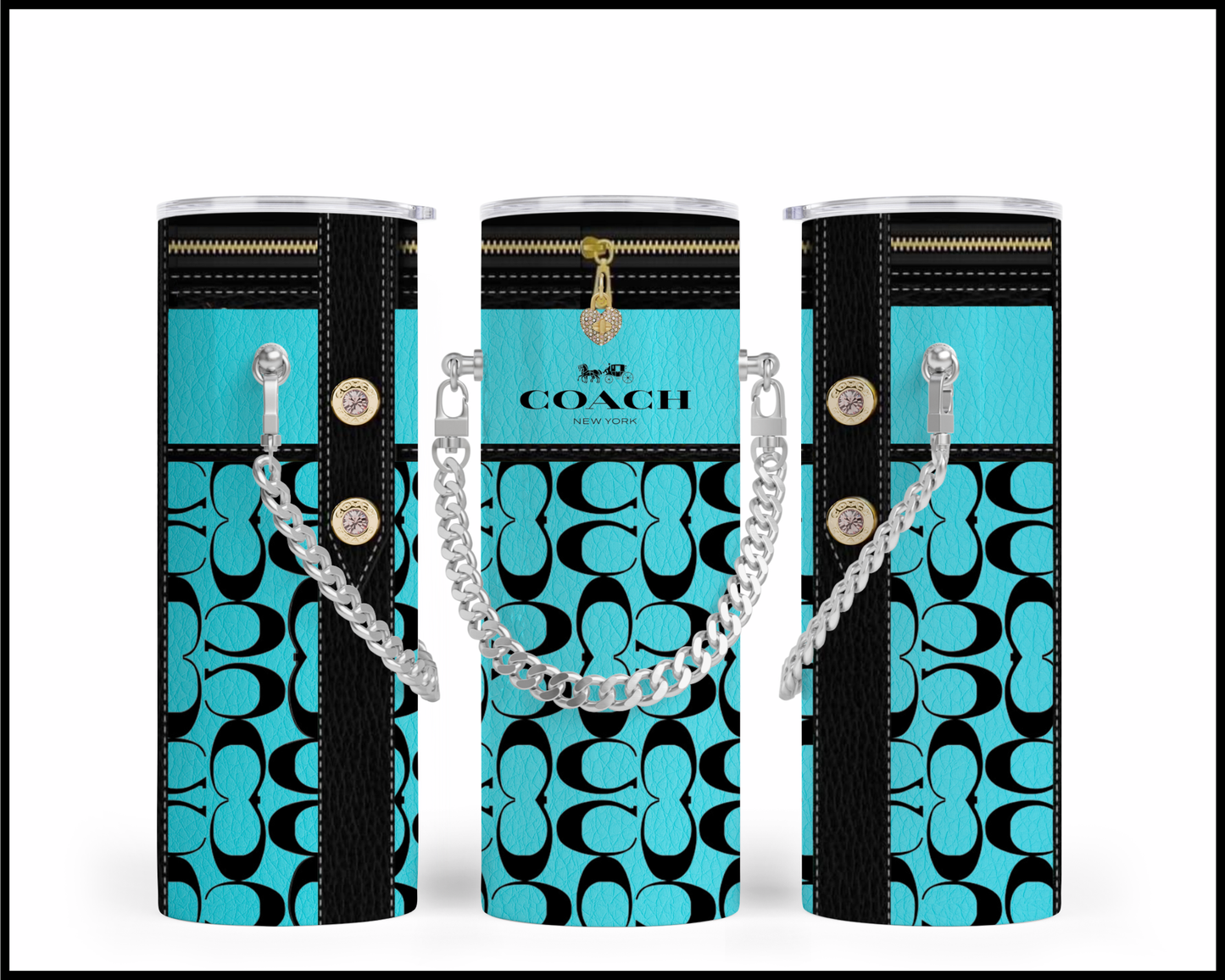 Designer Handbag Inspired Chain Tumbler (066)