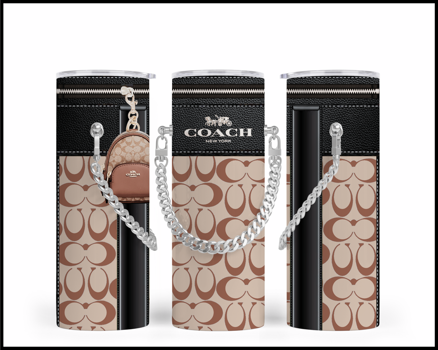 Designer Handbag Inspired Chain Tumbler (146)