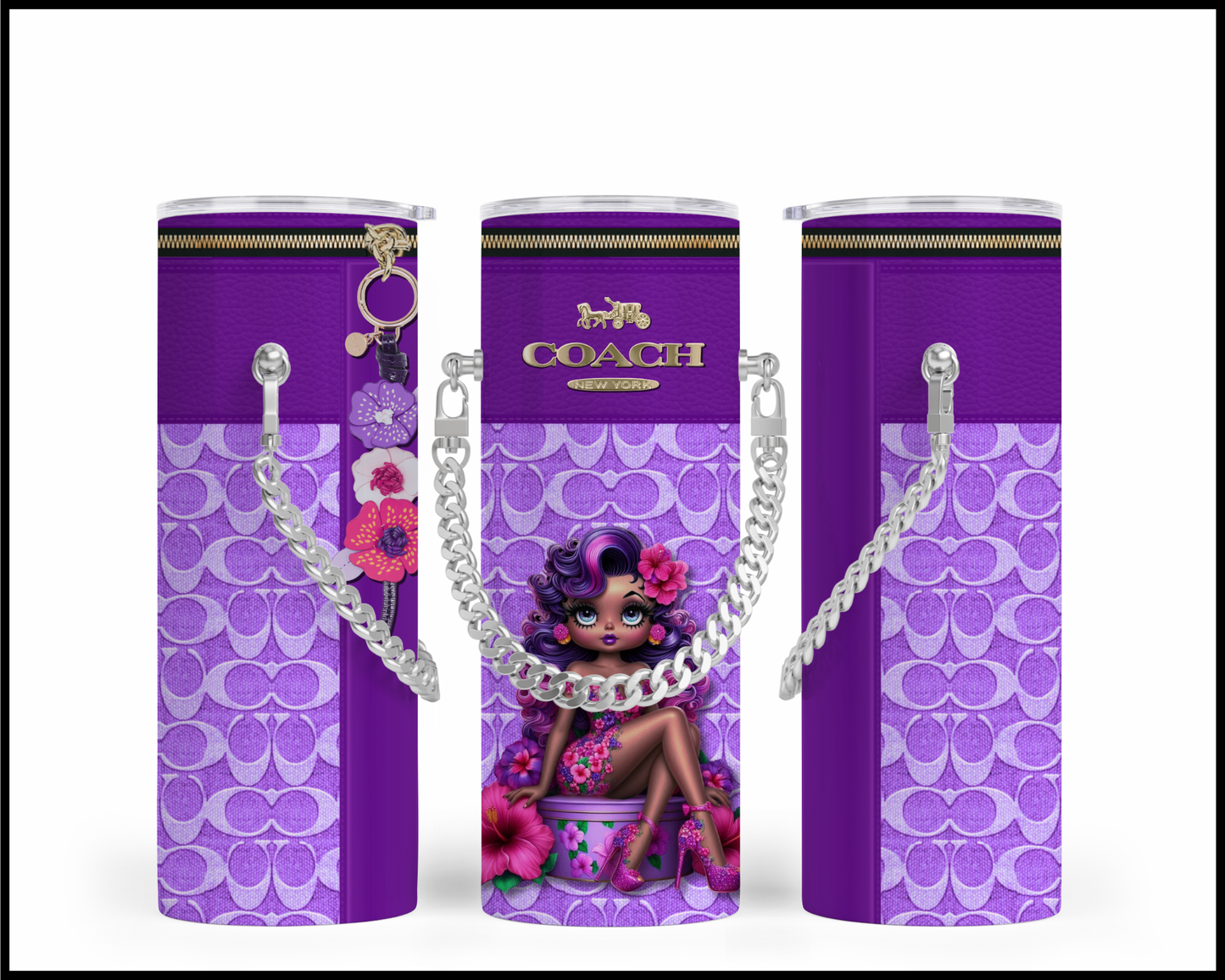 Designer Handbag Inspired Chain Tumbler (202)