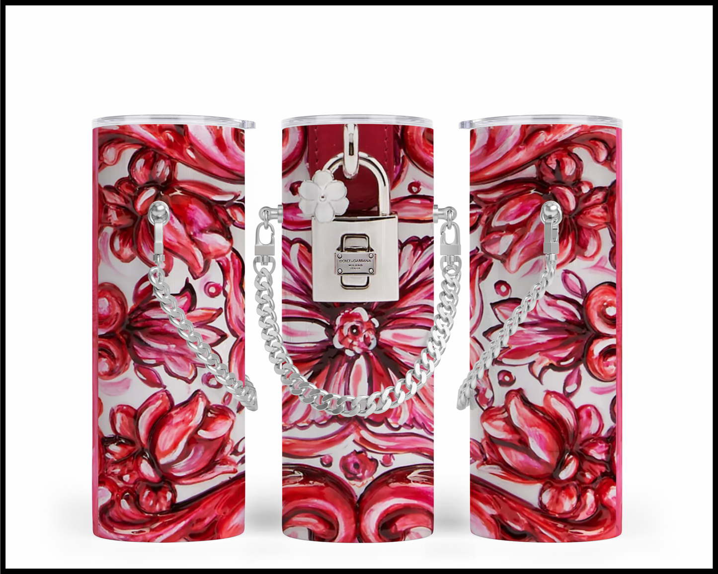 Designer Handbag Inspired Chain Tumbler (005)