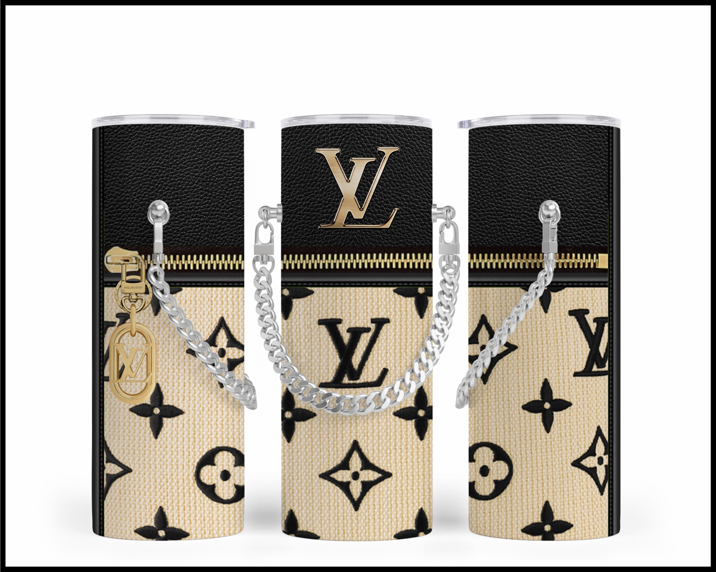 Designer Handbag Inspired Chain Tumbler (014)