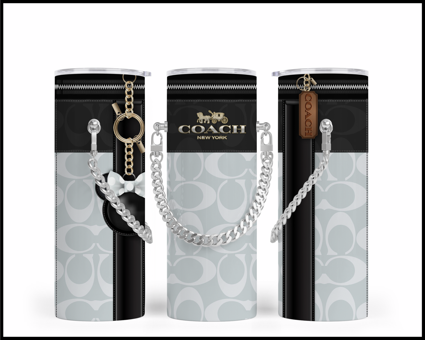 Designer Handbag Inspired Chain Tumbler (006)