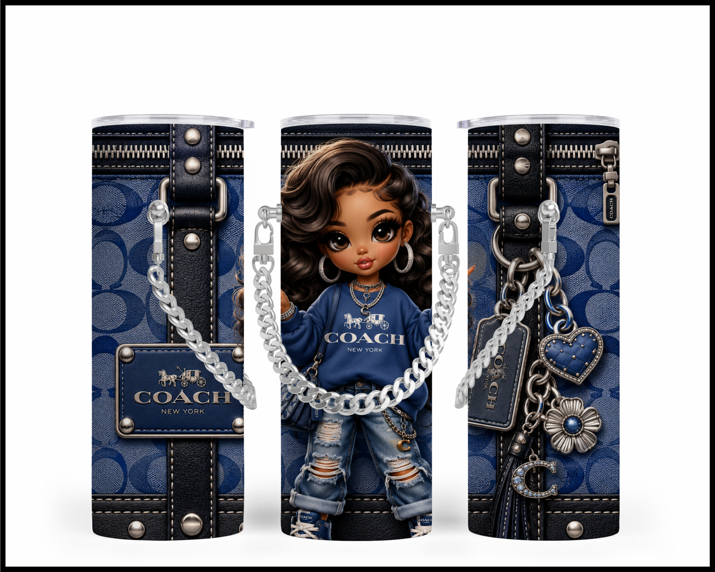 Designer Handbag Inspired Chain Tumbler (321)