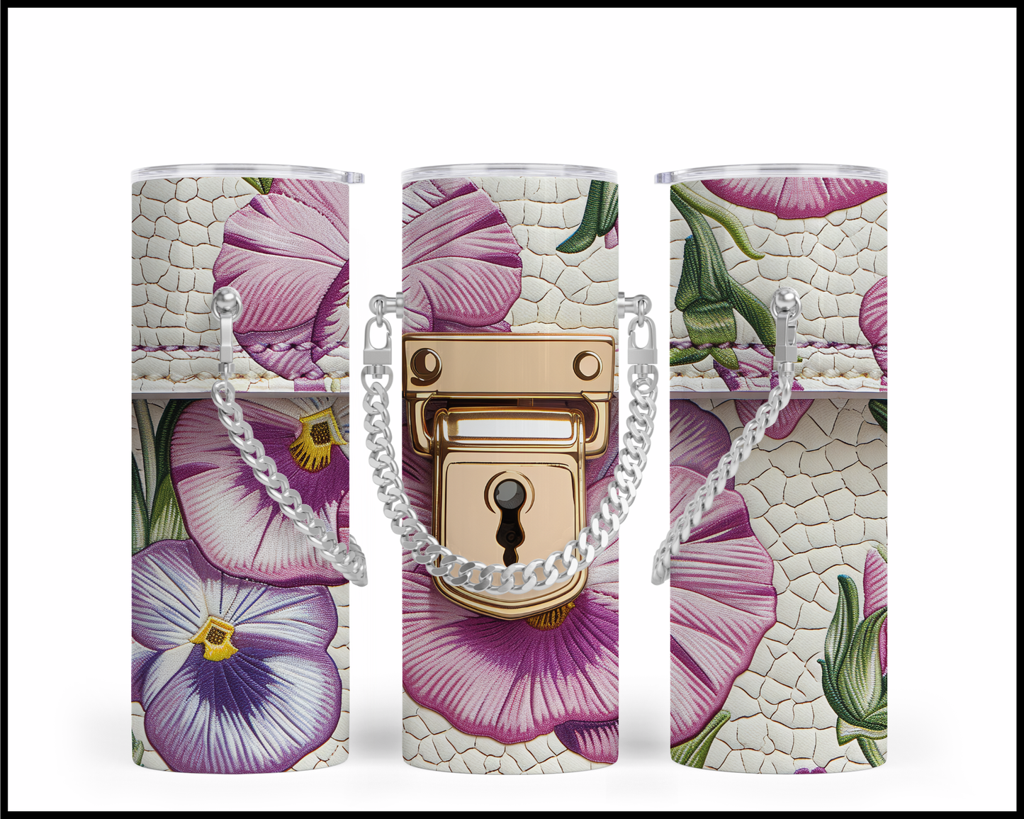 Designer Handbag Inspired Chain Tumbler (014)