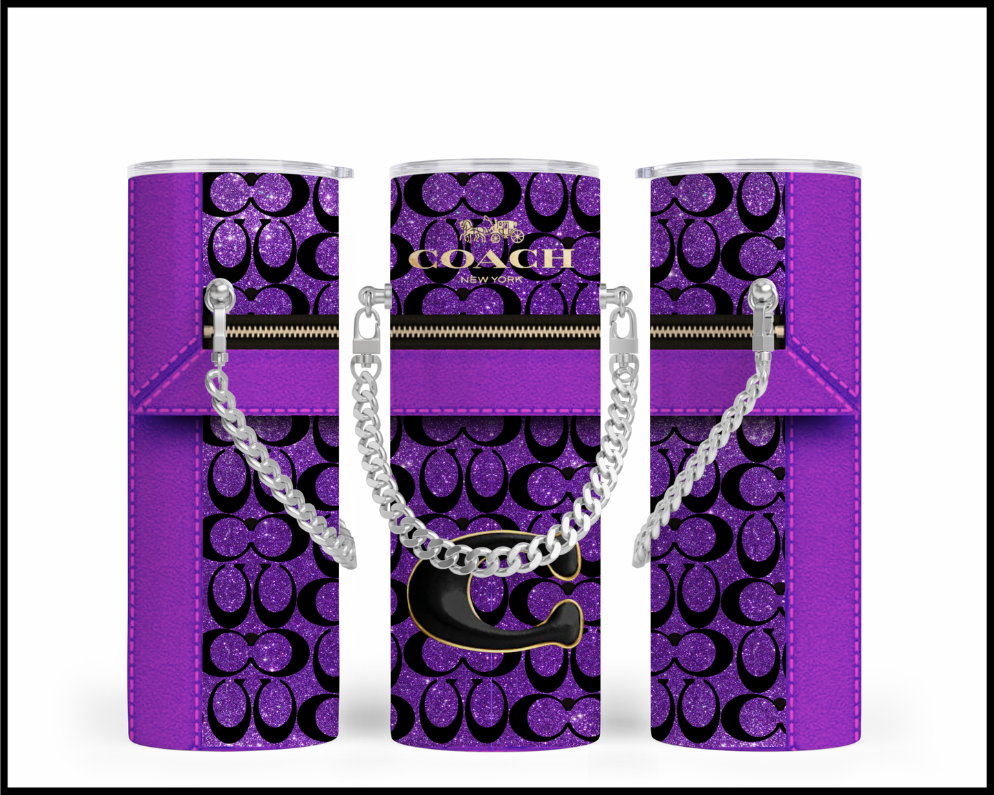 Designer Handbag Inspired Chain Tumbler (085)