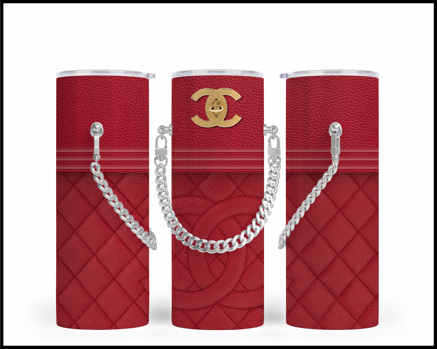 Designer Handbag Inspired Chain Tumbler (005)