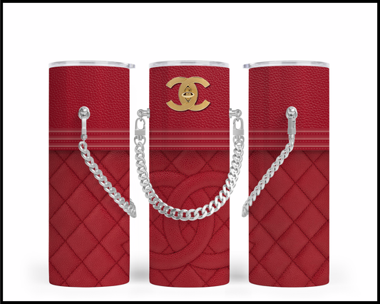 Designer Handbag Inspired Chain Tumbler (005)