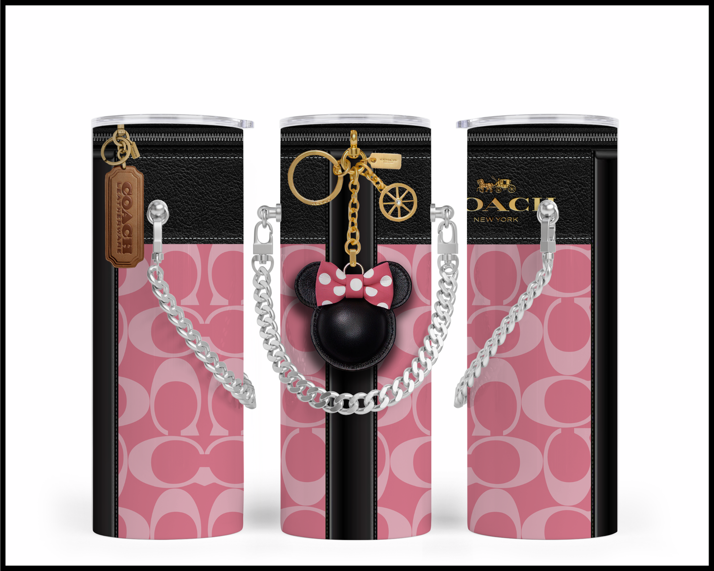 Designer Handbag Inspired Chain Tumbler (007)
