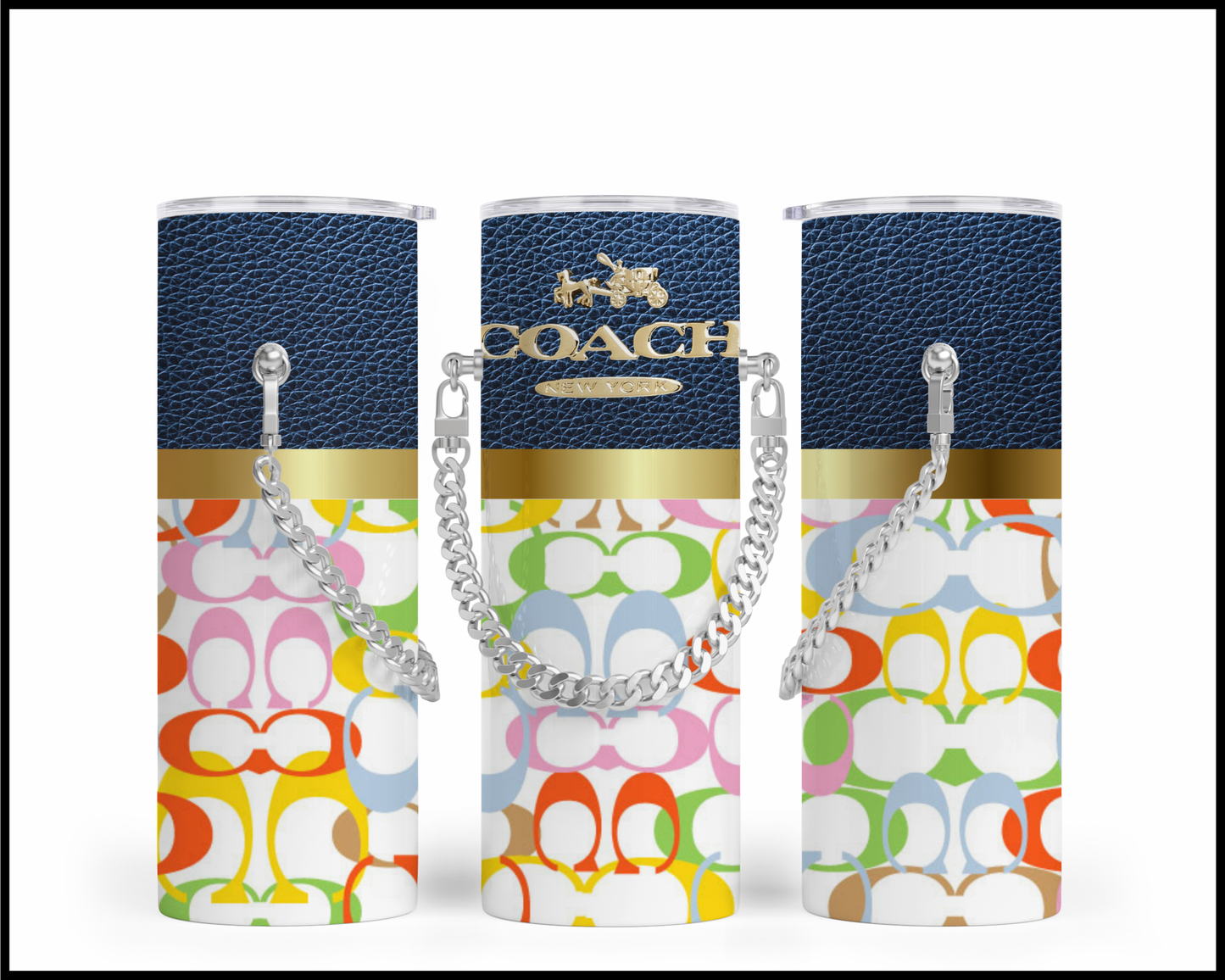 Designer Handbag Inspired Chain Tumbler (268)