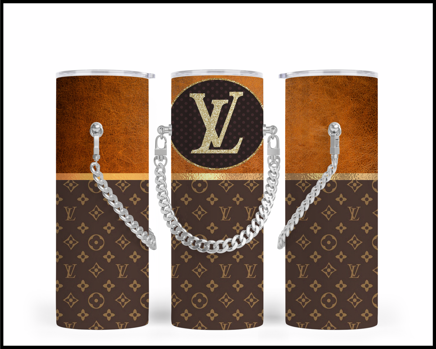 Designer Handbag Inspired Chain Tumbler (049)